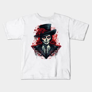 New Orleans Witch Voodoo doctor goth skull fantasy Kids T-Shirt